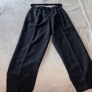 Women Black Plaid Pants
